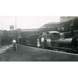 Puffing Billy train at Ipswich Railway Station, 1950s