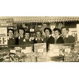 Woolworths Variety Store, Confectionery counter staff, Ipswich, 1954