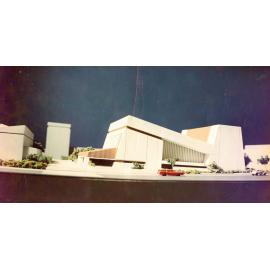 Model of proposed Civic Centre, corner Limestone and Nicholas Streets, Ipswich, 1972