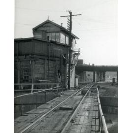 Signal box and turntable at Ipswich Railway Station, Ipswich, 1960s