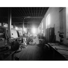 Interior of pattern shop,  Ipswich Railway Workshops, Ipswich, 1910