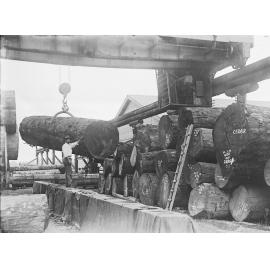 Timber storage near Prescott Mill at the Ipswich Railway Workshops, North Ipswich, c. 1911