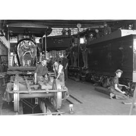 Interior of Erecting Shop at Ipswich Railway Workshops, Ipswich, 1910