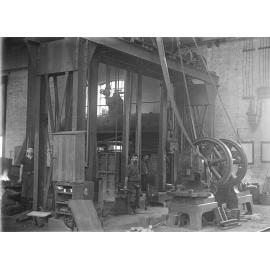 Interior of Blacksmith Shop at Ipswich Railway Workshops, Ipswich, 1910