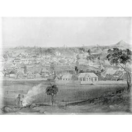 Image close-up of painting 'View of Ipswich from Limestone Hill', Ipswich, n.d.