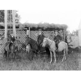 Three boys on horseback, Ipswich, c.1898