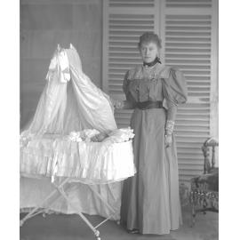 Lady Lamington with her baby, Brisbane, 1896-1898