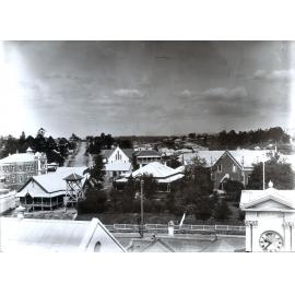 View from Post Office clock tower, looking southwest, Ipswich, early 1900s