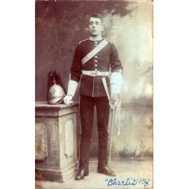 This image maybe of a soldier from the 1st Kings Dragoon Guards. (see helmet) 1908