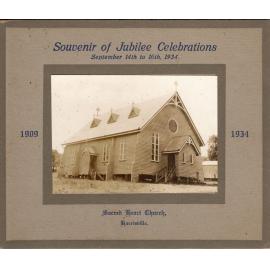 Souvenir photograph of Sacred Heart Church, Harrisville, 1934