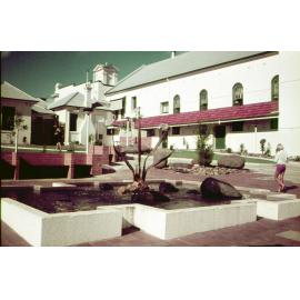 Fountain in front of Community Art Gallery, D'Arcy Doyle Place and Limestone Street, Ipswich, 1970s