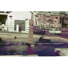 Part of fountain in front of Community Art Gallery, D'Arcy Doyle Place and Limestone Street, Ipswich, 1970s