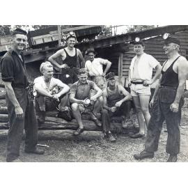 Miners waiting outside Haighmoor Colliery, Tivoli, Ipswich, 1950