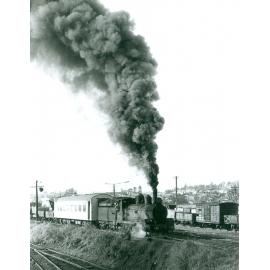 Locomotive on Railway Workshops shunt, North Yard, North Ipswich, 1969
