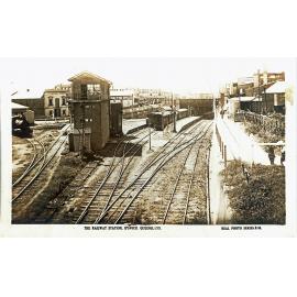 Postcard of signal box at railway station, Ipswich, c.1914