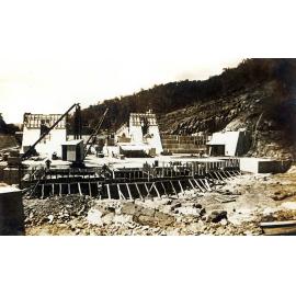 Somerset Dam during construction, near Kilcoy, 1953
