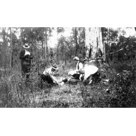 Training session for Ipswich Railway Workshops Ambulance group, Ipswich, 1920s