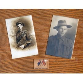 Bill Richardson and Trooper Harry Faulkner together in a framed configuration, Ipswich 1915-1918