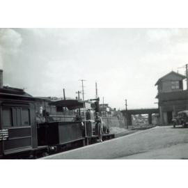Puffing Billy train at Ipswich Railway Station, Ipswich, 1955