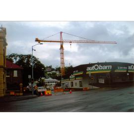 Road closure signs at construction site of new Courthouse at 43 Ellenborough Street, Ipswich, 2008