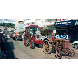 Keidges Farm Machinery float in parade held during opening of the Ipswich Mall celebrations, Brisbane Street, Ipswich, 1987