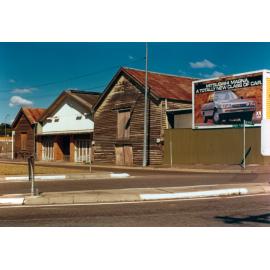 Buildings on corner of Bremer and Nicholas Streets, Ipswich, early 1980s