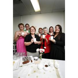 From left grandparents Margaret and John Hourigan of Gailes, Mayoress Janet Pisasale, president of KinKare Maree Lubach, representative of KinKare Danni Pope, Ipswich Family Relationship Centre family advisor Donella Beilby, and manager Cate Banks, Ipswic