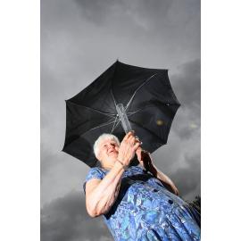 Rain watcher Betty Boughen, Ipswich, January 2008 