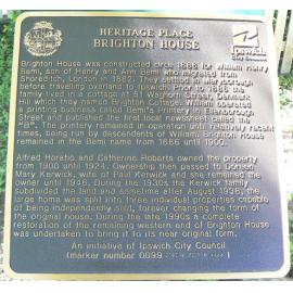 Historical Marker, Brighton House, Whitehill Road No 14, Newtown, 2009