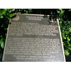 Historical Marker, Bowerlea, South Street No 2, Ipswich