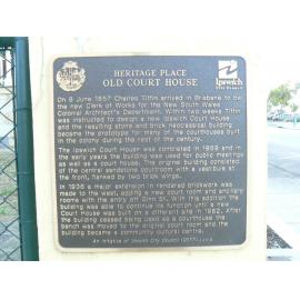 Historical Marker, Old Courthouse, Corner Roderick and East Streets, Ipswich