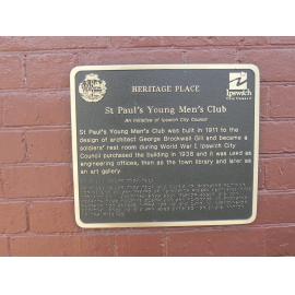 Historical Marker, St Paul's Young Men's Club, Ipswich, n.d.