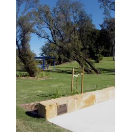 Historical Marker, Stone Training Wall at Joseph Brady Park, Riverside Avenue, Barellan Point