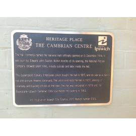 Historical Marker, Cambrian Hall, South Station Road, Booval