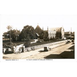 St Paul's Anglican Church postcard, Ipswich, 1930s