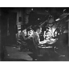 Interior of Queensland Times newspaper, Ipswich, late 1940s