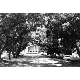 Ipswich Girls' Grammar School, driveway and Assembly Hall, Ipswich, c.1965