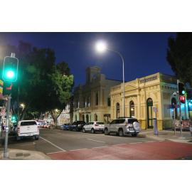Nicholas Street & Brisbane Street intersection at night, Ipswich, 2021