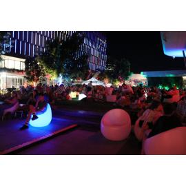 Watching the free Christmas Movie at Christmas in Ipswich: St Nicholas Precinct, Nicholas Street Precinct & Tulmur Place, Ipswich, 2021