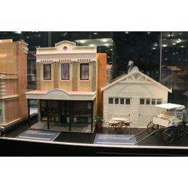 London Pharmacy & Queensland Ambulance, Ipswich Mini Crafters, display at Railway Workshops Museum, North Ipswich, 2021