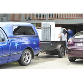 Evacuating from rising flood waters, Moores Pocket, Ipswich, January 2013