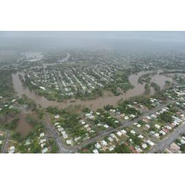Bremer River in flood, Moores Pocket, Basin Pocket, and North Ipswich, January 2013