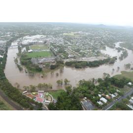 Bremer River flooding at Riverheart Parklands and North Ipswich, January 2013