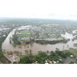 Bremer River flooding in the Ipswich CBD, Riverheart Parklands, and North Ipswich, January 2013