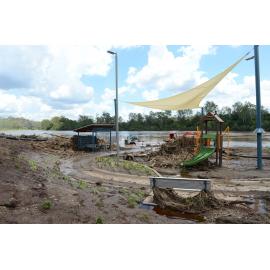 Clean-up at Colleges Crossing after flooding, January 2013