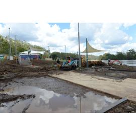 Flood clean-up at Colleges Crossing, January 2013