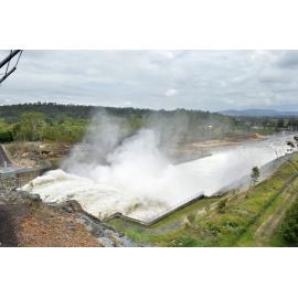 Water release at Wivenhoe Dam on Thursday, January 31, 2013.