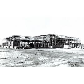 Redbank Railway Workshops Foundry Forge during construction, Redbank, Ipswich, 1957