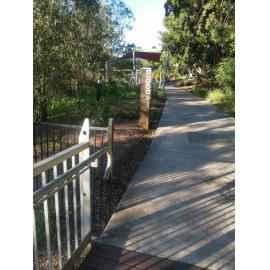 River Heart Parklands Stage 2 Cultural Interpretive signage, 2021 - Vaaara sign post