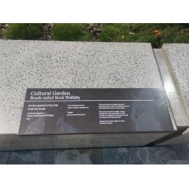 Nicholas Street Precinct at Tulmur Place, Cultural Garden, Brush-tailed Rock Wallaby sign, 2021 